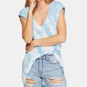 Free People Breezy Point Longline T-Shirt Women's XS Blue